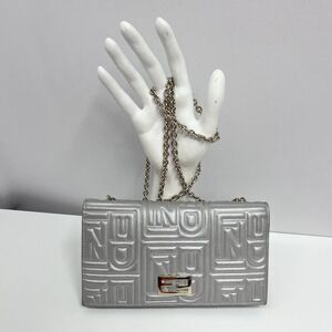 Fendi Silver Clutch with Chain